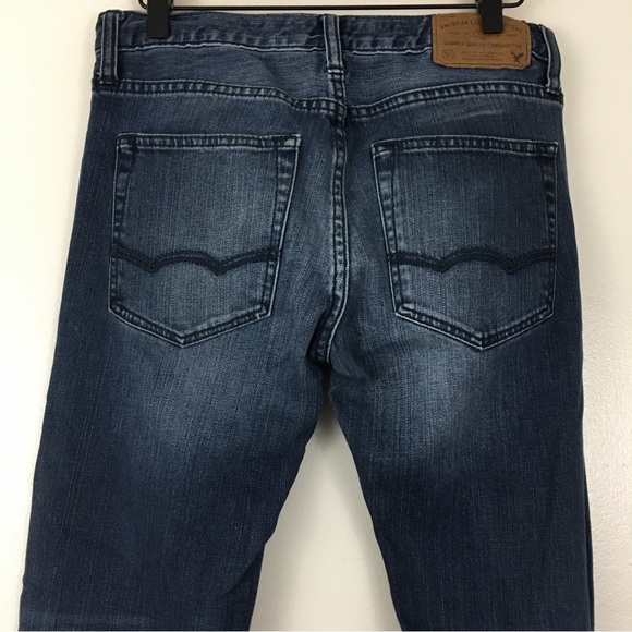 American Eagle Core Flex Dark Wash Slim Straight Jeans Size 28 - Picture 5 of 12